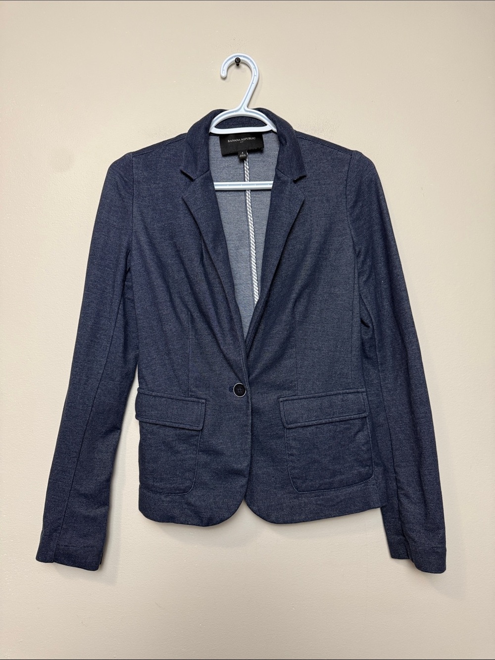 Banana Republic Dark Navy Tailored One-Button Blazer size 4